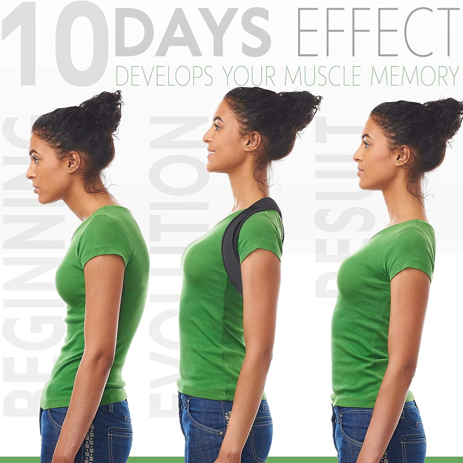 Posture Corrector for Men & Women - Upper Back Brace for Spine & Clavicle Support - Relives Pain in Neck & Shoulder Caused by Slouching Hunching Kyphosis - Adjustable Comfortable