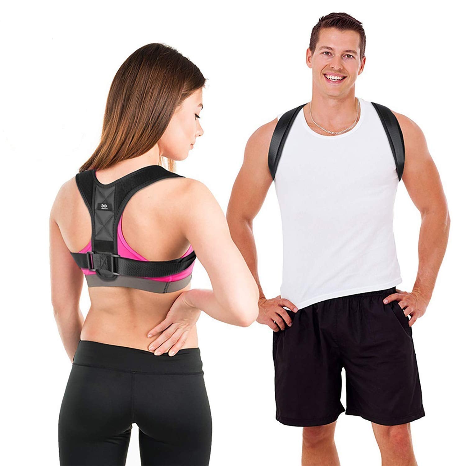 Posture Corrector for Men & Women - Upper Back Brace for Spine & Clavicle Support - Relives Pain in Neck & Shoulder Caused by Slouching Hunching Kyphosis - Adjustable Comfortable