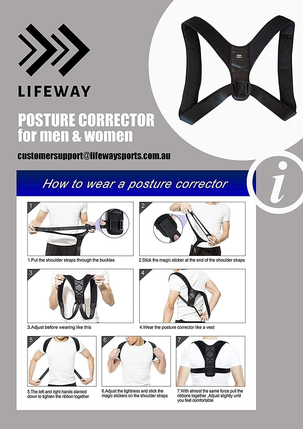 Posture Corrector for Men & Women - Upper Back Brace for Spine & Clavicle Support - Relives Pain in Neck & Shoulder Caused by Slouching Hunching Kyphosis - Adjustable Comfortable